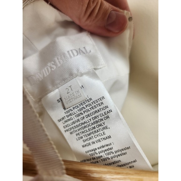 David's Bridal White Tulle Ruffle Dress Party Special Occasion 2T - Picture 2 of 3